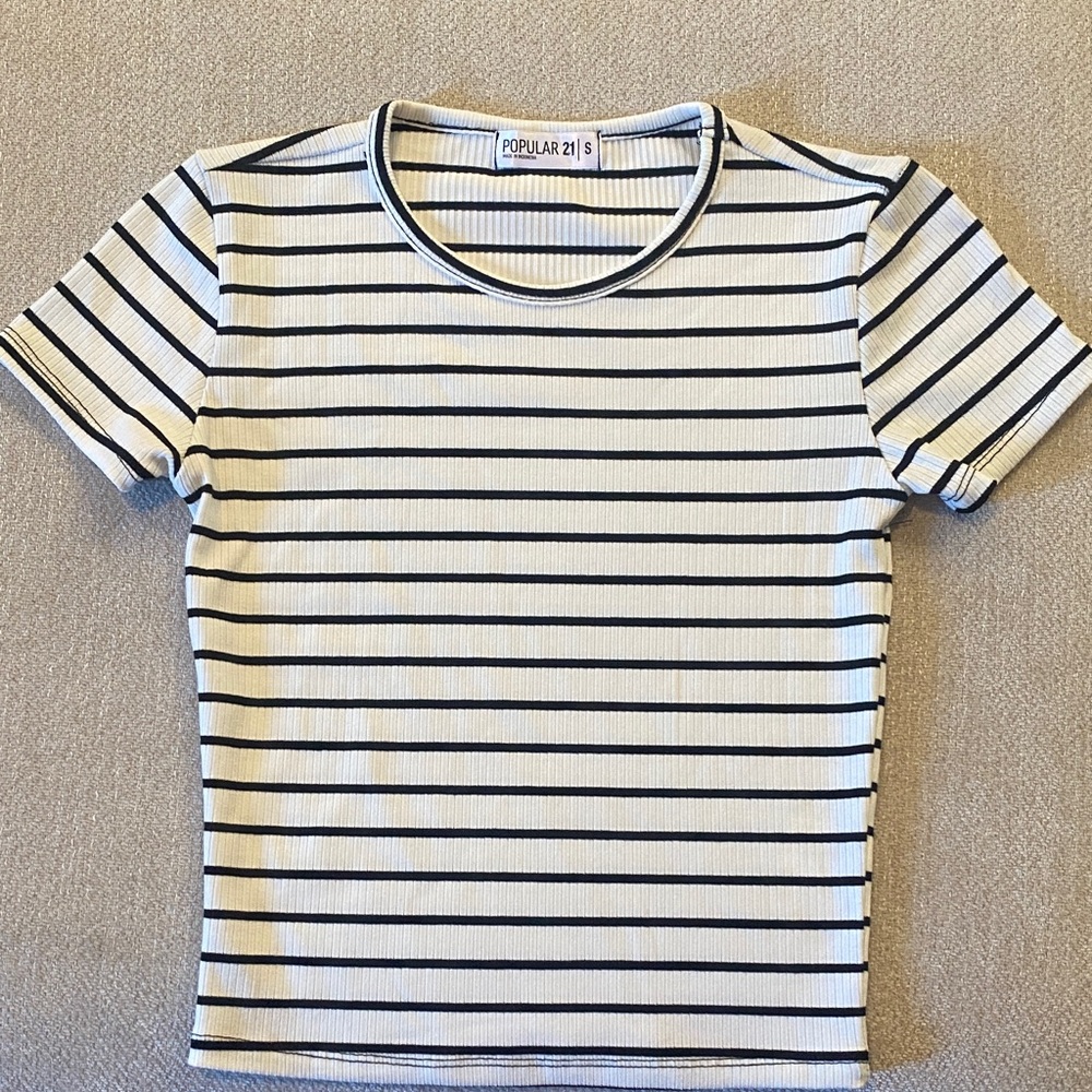 Black and White Striped Kids Shirt